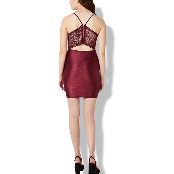 EUC - Emerald Sundae Juniors Sleeveless Bodycon Dress Wine Color - Size Large - Picture 2 of 3